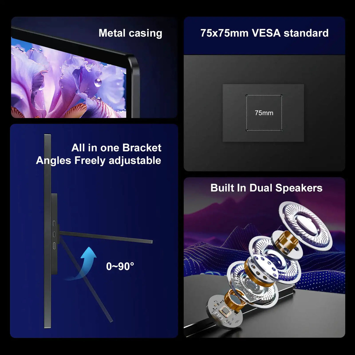 Unew Premium 17.4 Inch 2.5K 2560x1600 Touch Portable Monitor Game Display IPS 100% SRGB 60Hz Boe Screen Type-C HDMI Port Suitable for Laptop Switch PS5 Xbox USA
