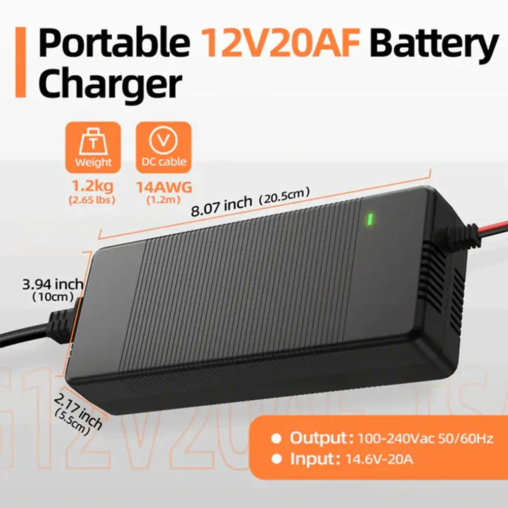 Humsienk 12V 20A 60A/ 24V 15A/ 48V 15A LiFePO4 Battery Charger Multiple Protection Functions For Golf Cart Boat RV Off-Grid