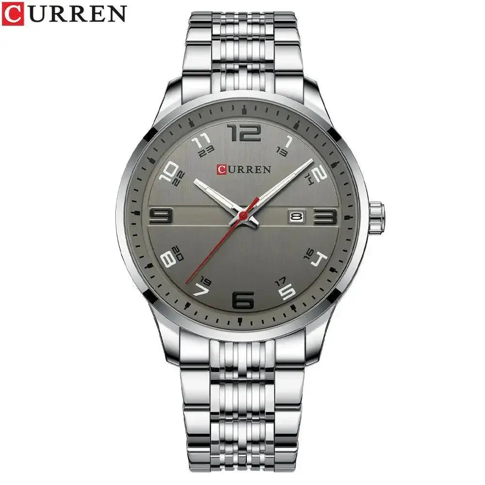 Stainless Steel Quartz Watch Timepiece Luminous Hands