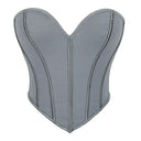Women Overbust Corsets Crop Tops Golden Printed Bustiers