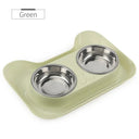 Cute Cat Double Bowl Set: Stylish Non-Slip Feeder