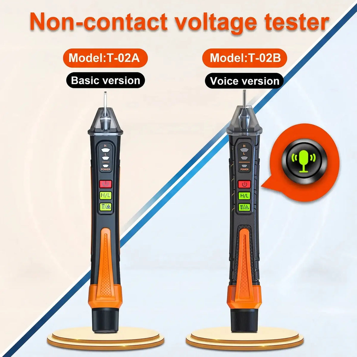 T02A T02B AC 12-1000V Non-Contact Voltage Tester Pen Electric Live Neutral Wire Detector Breakpoint Finder LED Light Voltmeter