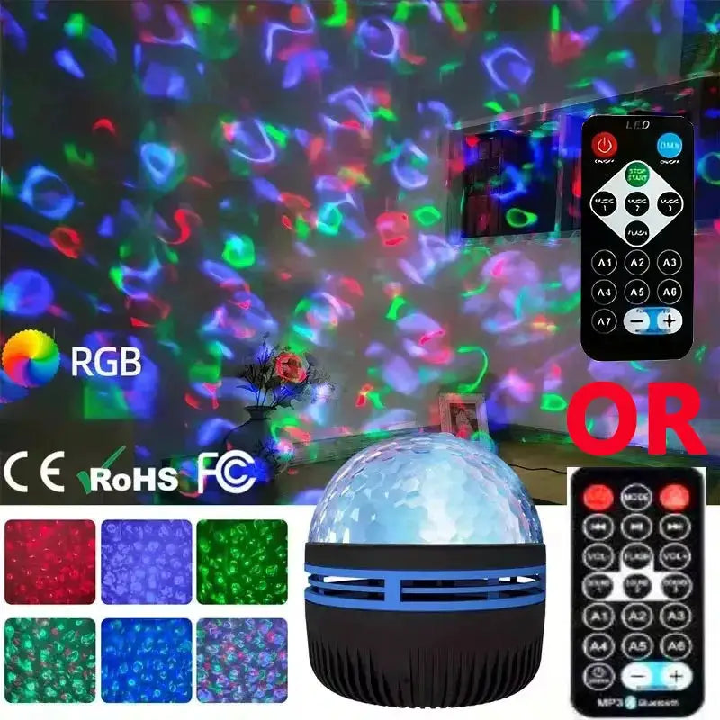Magical USB LED Starry Sky Light Projector Night Lights Room Decoration Christmas Remote Control 7-Color Pattern LED Star Lamp