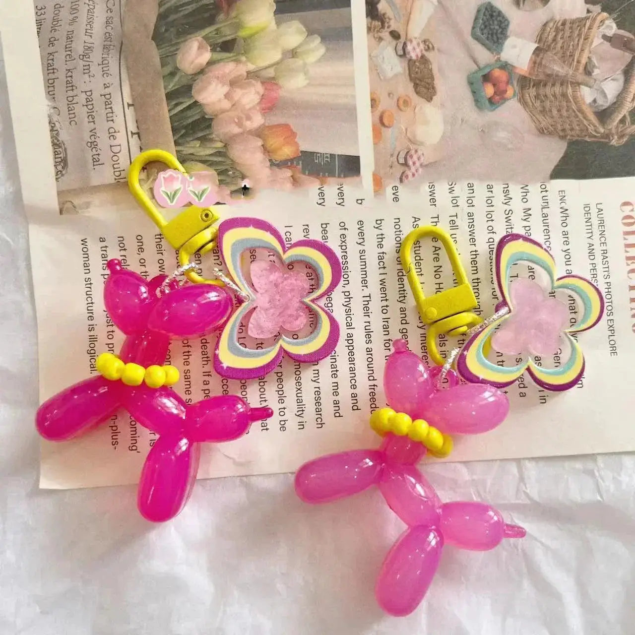 Sweet Balloon Dog Keychain Set for Girls and Teens
