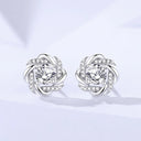 Flower Moissanite Stud Earrings in Sterling Silver