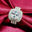Luxury Gold Zircon Three Piece Ring Set