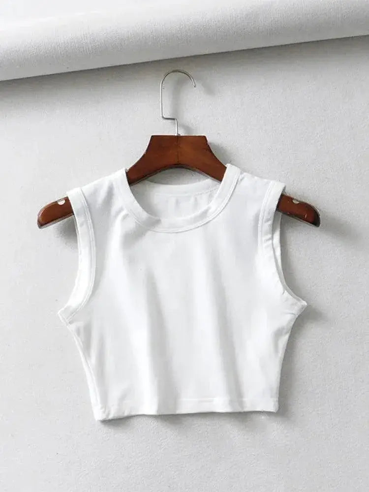 Summer Chic White Crop Top Trendy Streetwear Tank Women