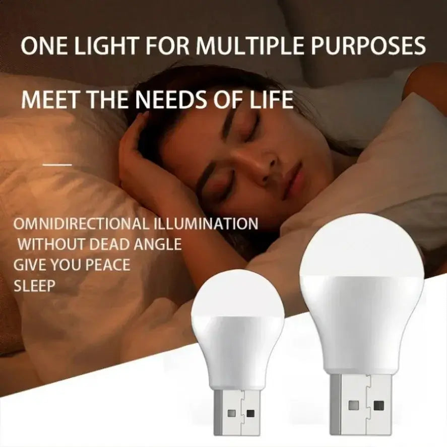 Compact USB Plug Lamp LED Night Light Mini Book Reading