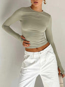 Chic Thumb Hole Crop Top Stylish Must-Have for Women