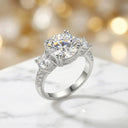 Round Moissanite Ring In Sterling