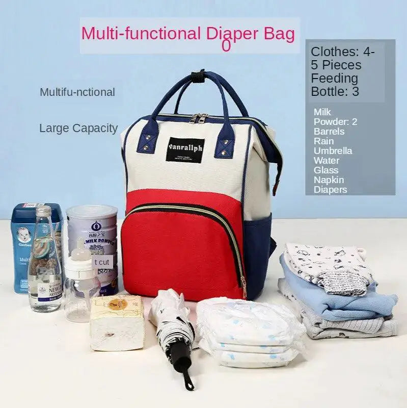Versatile Waterproof Diaper Backpack For Moms Large Capacity