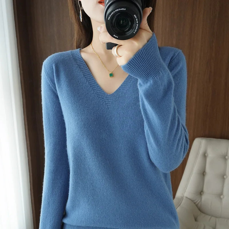 V Neck Knit Sweater