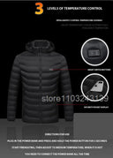 21 Areas Heated Jacket For Men Waterproof Heating Coat