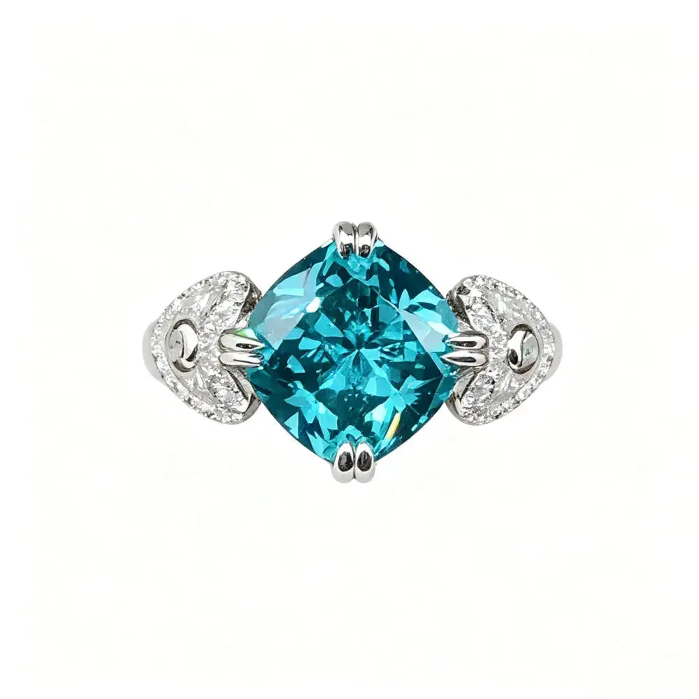 Blue Square Moissanite Engagement Ring — product image 5