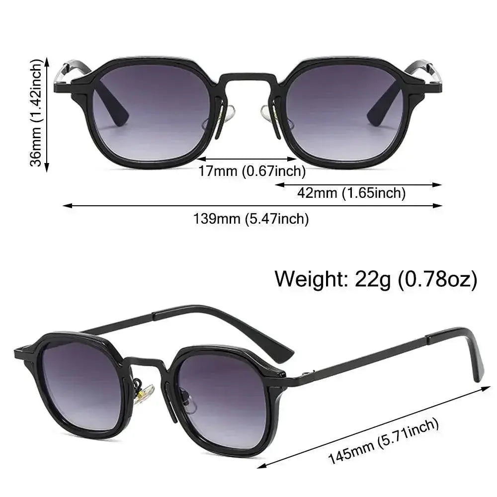 Retro UV400 Small Square Sunglasses With Metal Frame Fashion