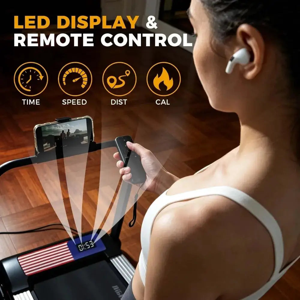 Walking Treadmill Pad With Incline, 2.5 Hp Under Desk Treadmill, Manual Incline, Speed Adjustable, Remote Control, Led Display, 265 Lb Max User Weight