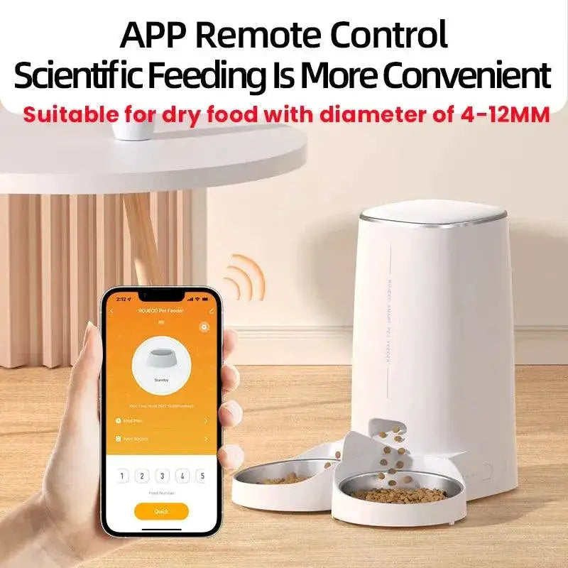 Rojeco Smart Cat Feeder WiFi Remote Control Auto Dispenser