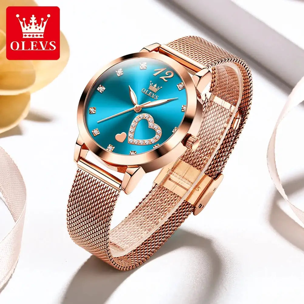 Olevs Stainless Mesh Womens Watch