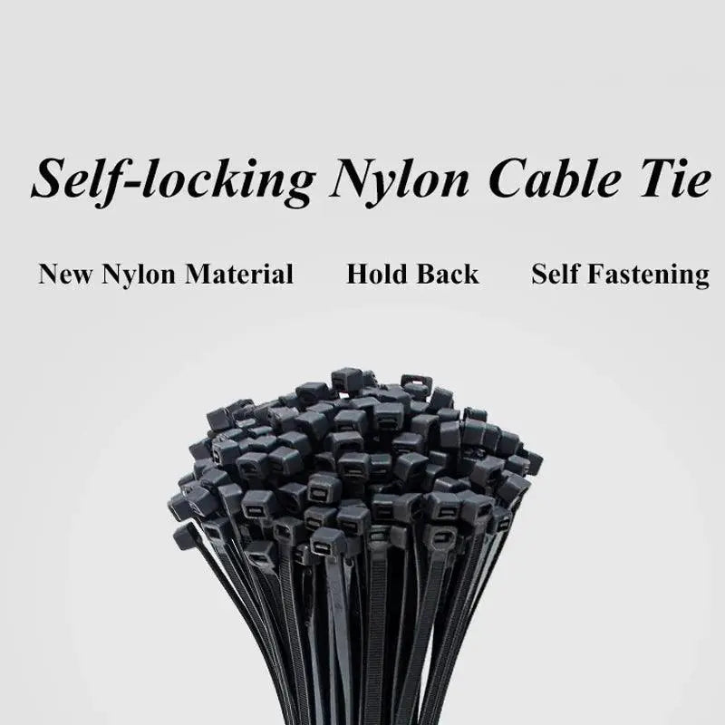 100 Pieces Black Red 4x200mm Cable Ties Fastening Rings - OurLum.com