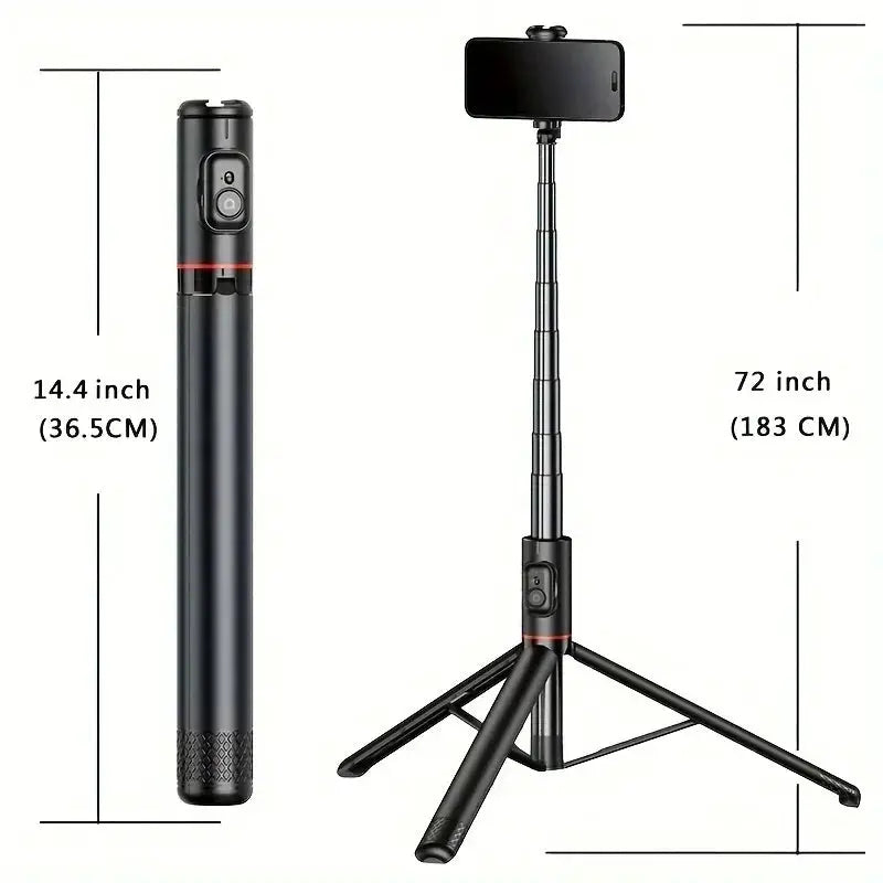 Selfie Stick 1.83m Aluminum Tripod With Bluetooth Remote