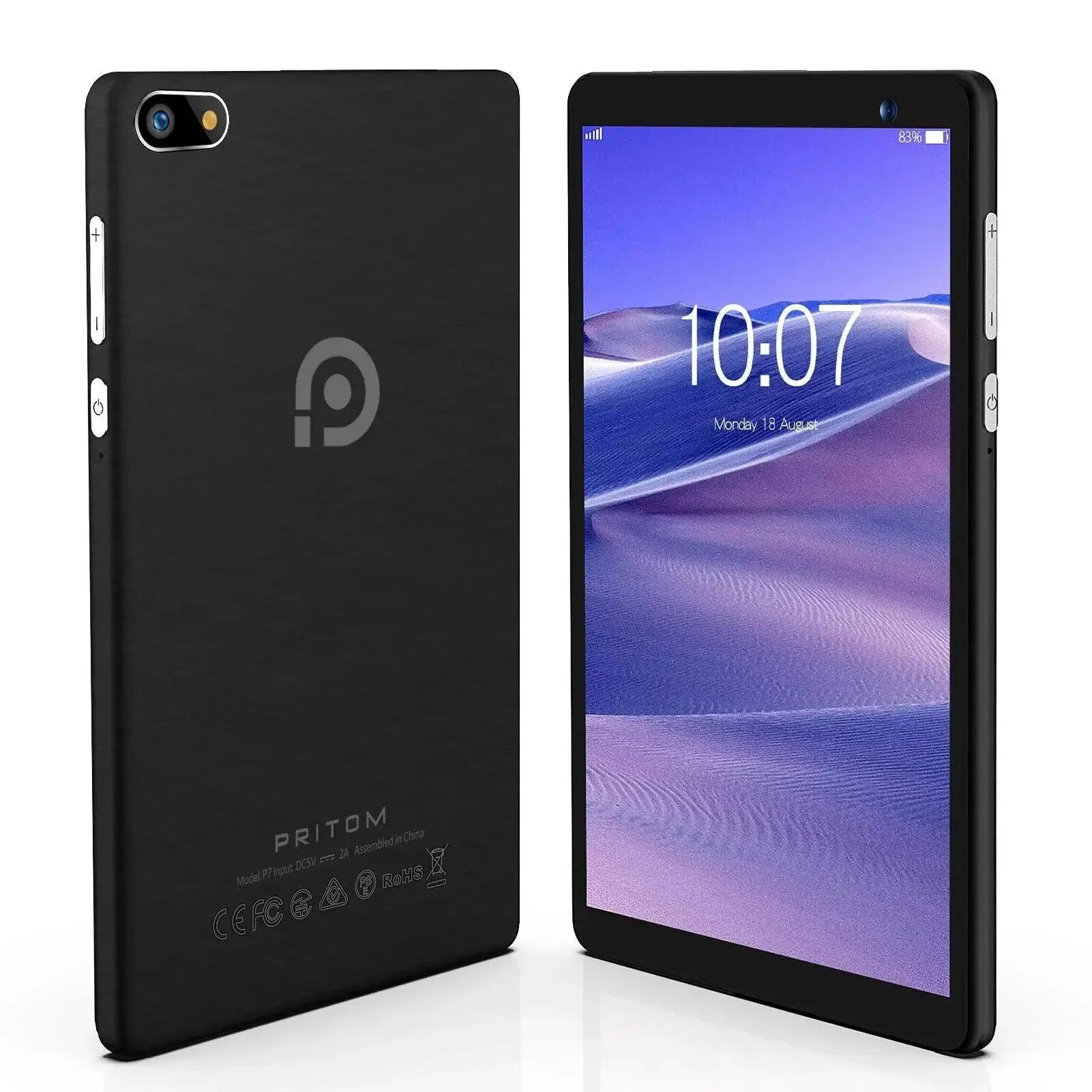 Pritom 7 Inch Android Tablet With Dual Cameras HD Display