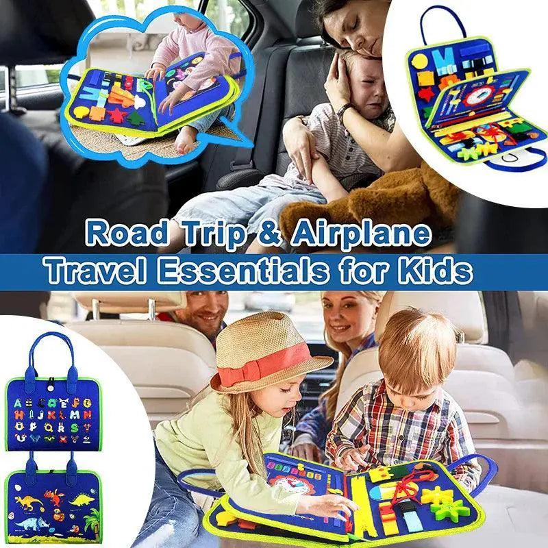 Montessori Busy Board Sensory Toy for Travel Activities
