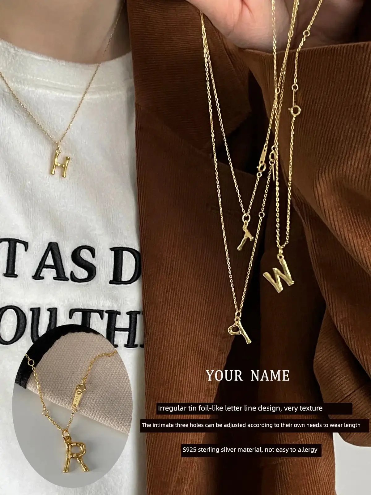 Women's Sterling Silver Letter Necklace Niche Design Gift
