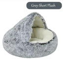 Round Plush Cat Bed Cozy Sleeping Bag for Small Dogs