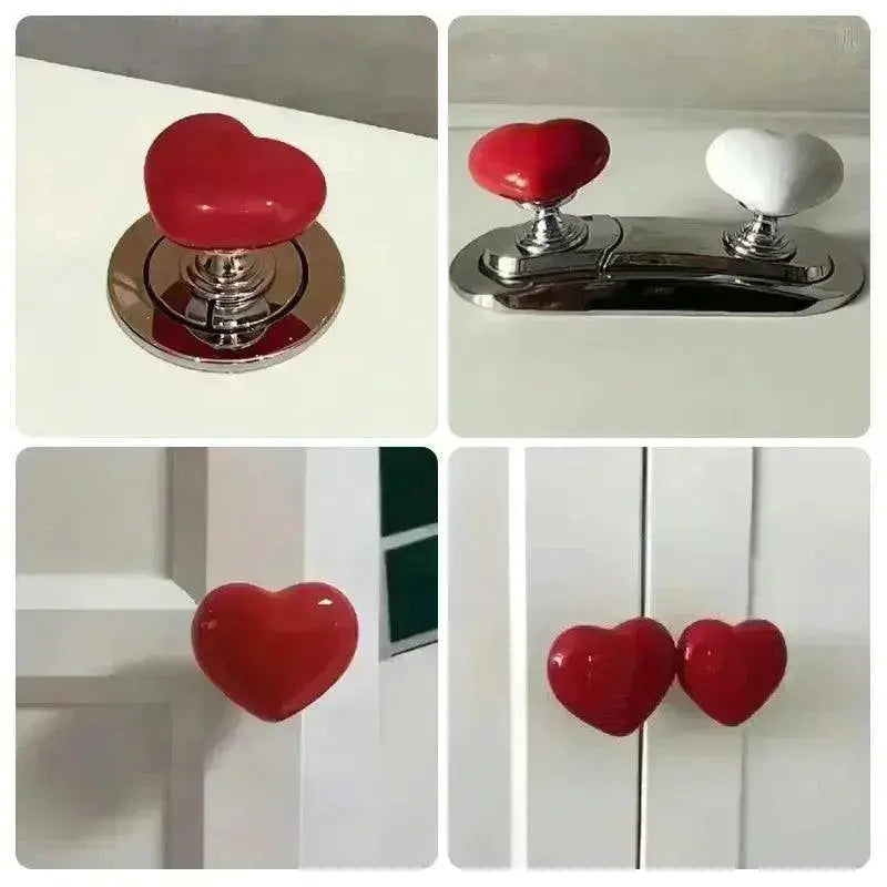 Love Flush Heart Shaped Toilet Presser Nail Protector Decor