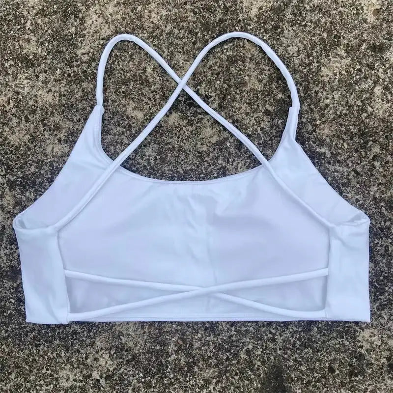 Breathable Spaghetti Strap Sports Bra Cross Back — product view 9