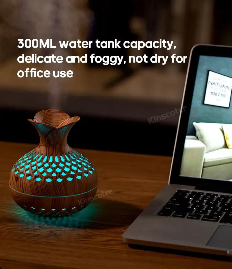 Wood Grain USB Aromatherapy Diffuser With RGB Lighting — product view 13
