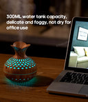 300ml Wood Grain USB Aromatherapy Diffuser with RGB Lighting