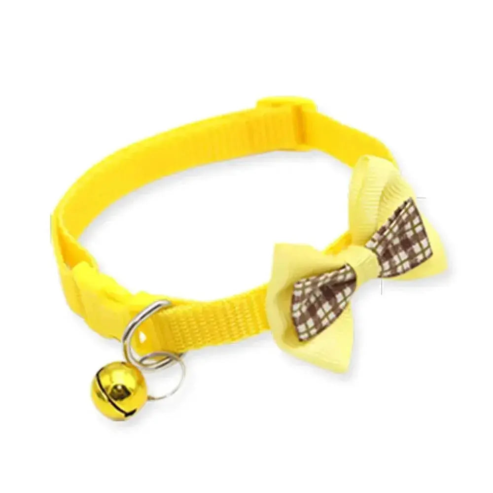 Adjustable Bow Tie Cat Dog Collar With Bell Pendant