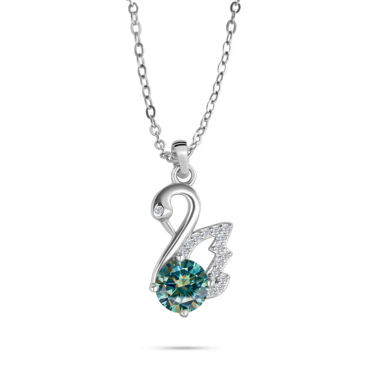 Round Moissanite Pendant Necklace in Sterling Silver Carat — product view 9