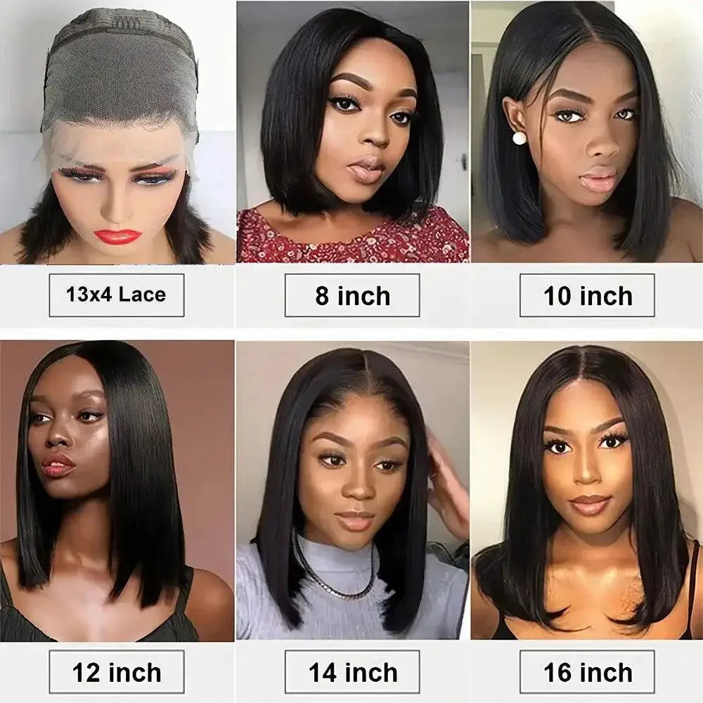 Brazilian 13x4 Lace Front Straight Bob Wig 180 Density