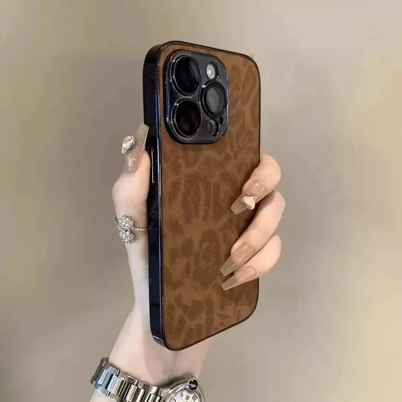 Luxury Leopard Print Phone Case For iPhone 11 12 13 14 15 16 17 18 Pro Max Plus Air Shockproof Bumber Cases Cover