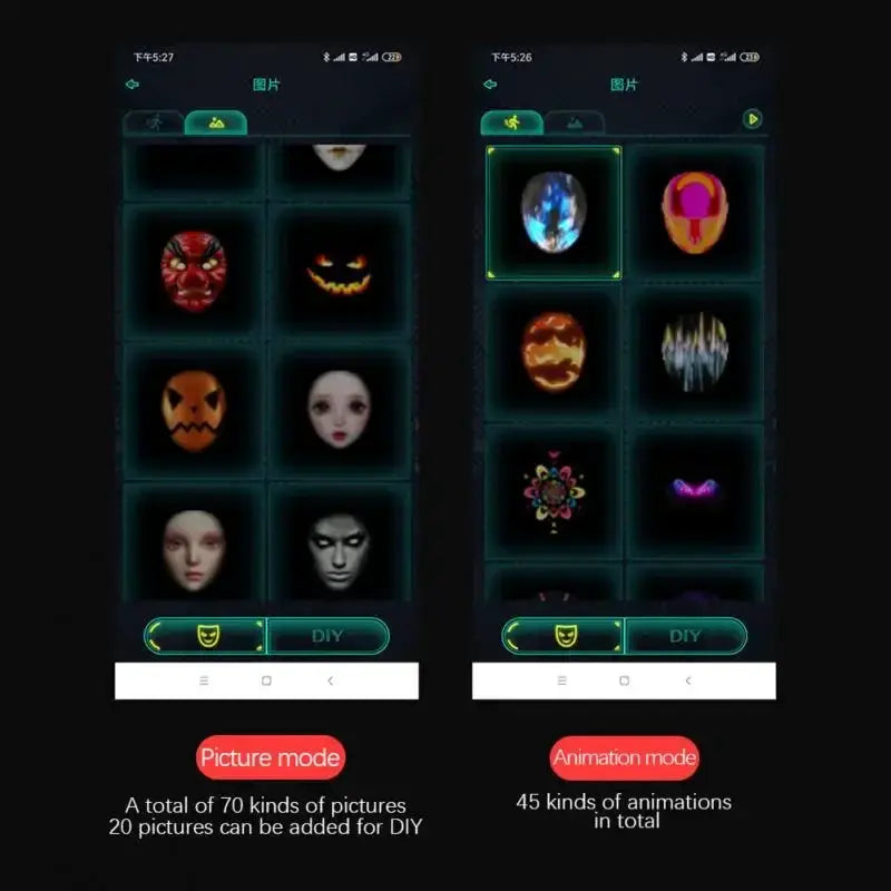 Bluetooth App Controlled LED Light Up Carnival Mask