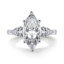Moissanite Ring in Sterling Silver marquise