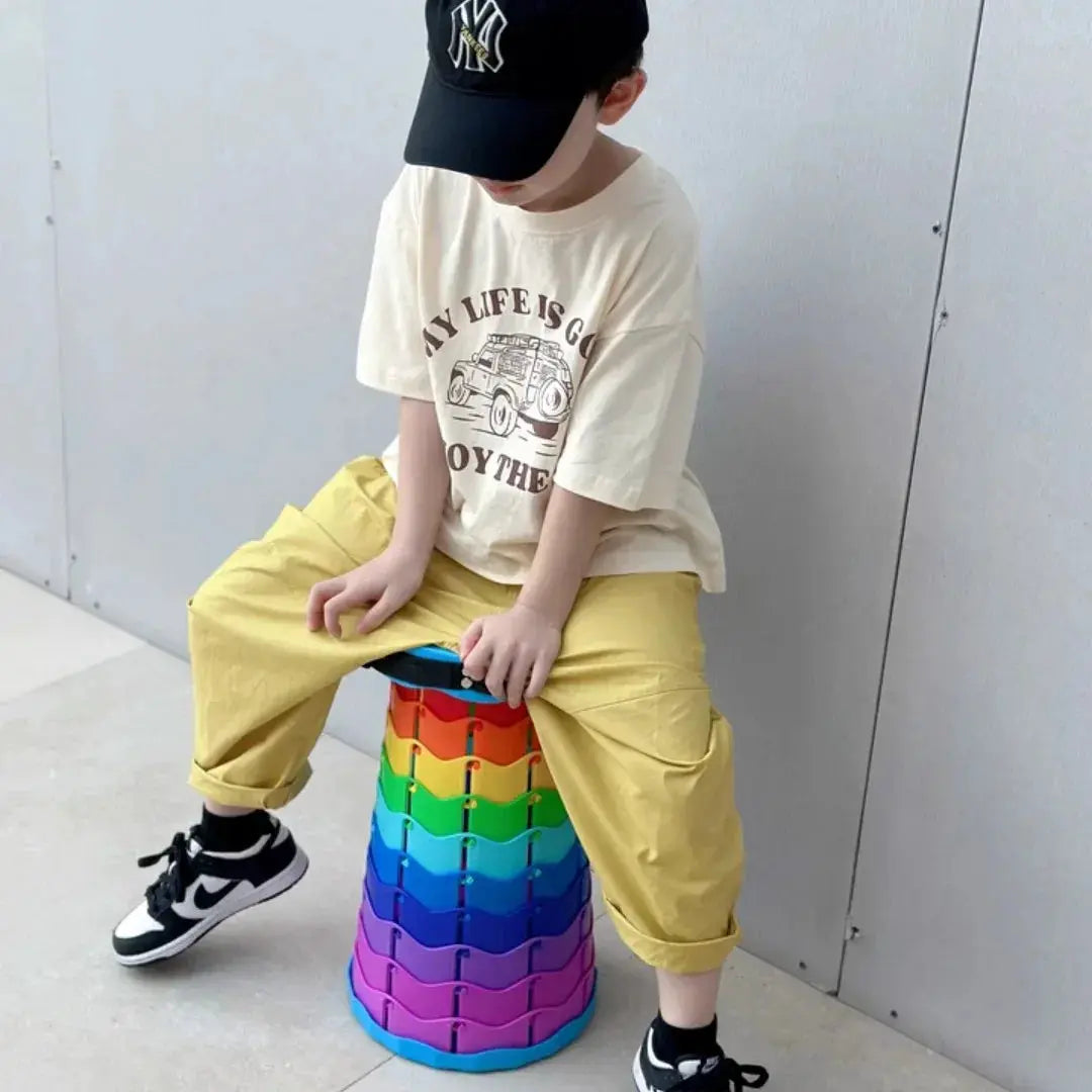 Folding Telescopic Storage Stool For Outdoor Travel - OurLum.com