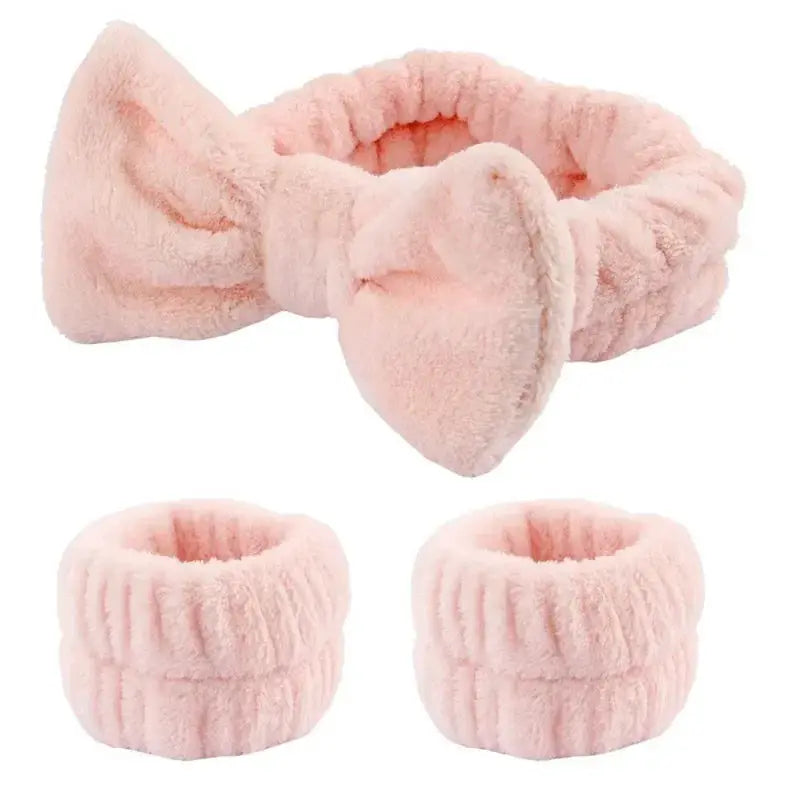3Pcs Bow Headband And Wristband Set For Women And Girls Yoga