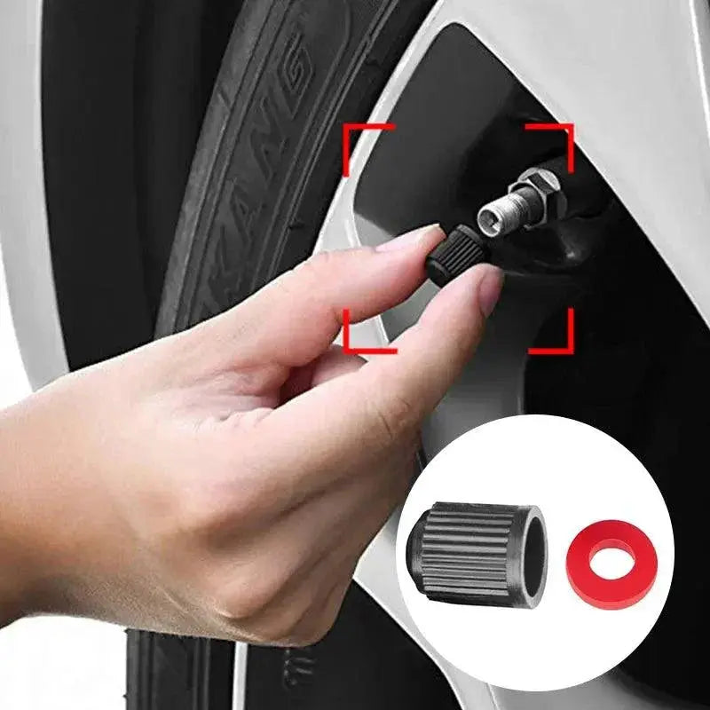 Car Tire Valve Caps With O Ring ABS Rubber Cover For Cars