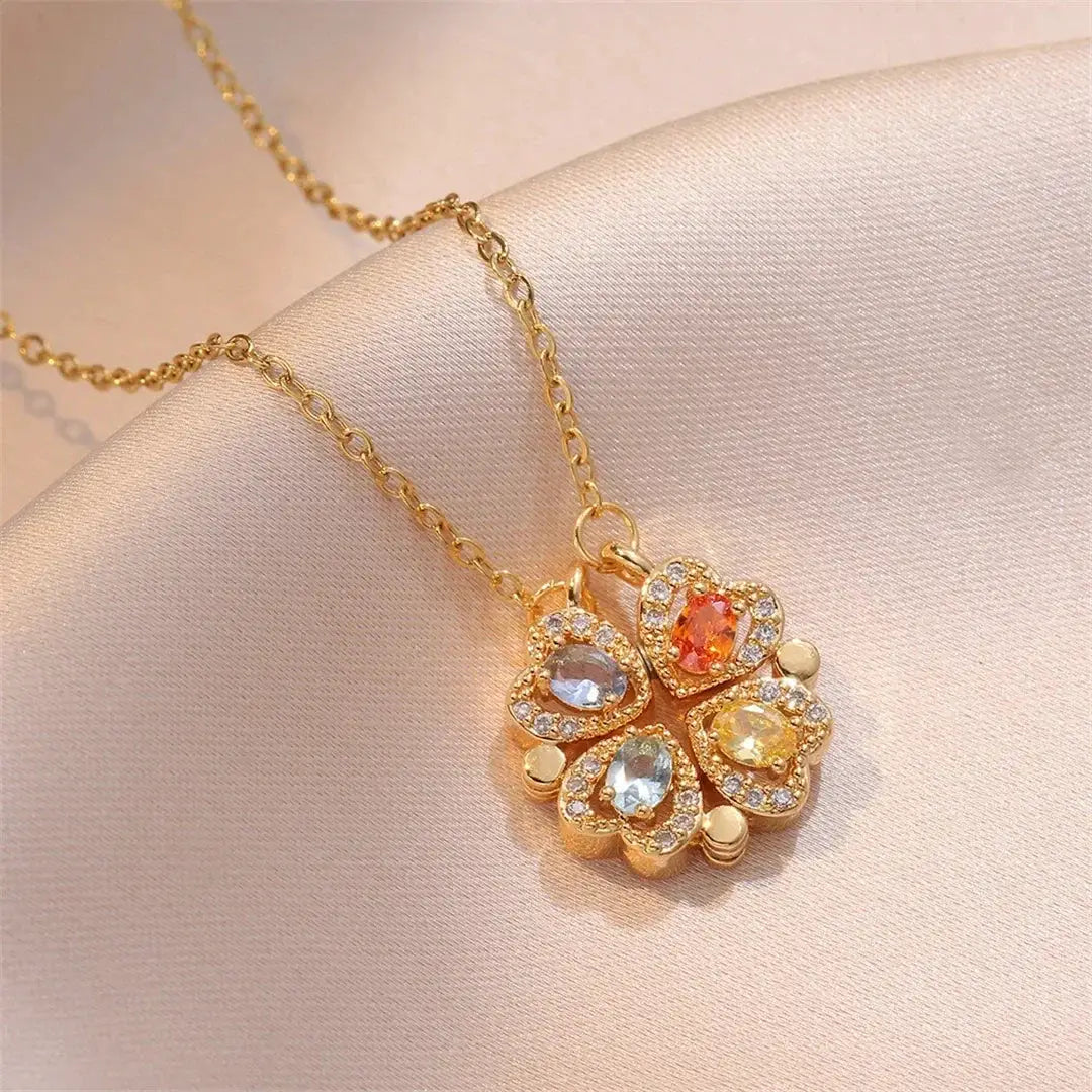 Fashion Retro Four Leaf Clover Necklace Gift For Women - OurLum.com