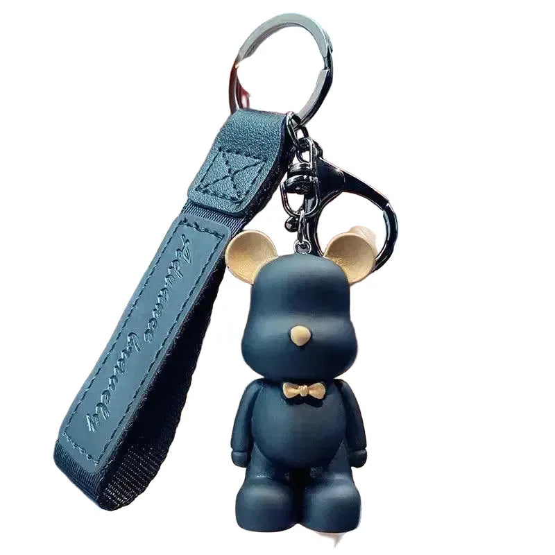 Sparkling Crystal Bow Tie Bear Keychain — product view 1