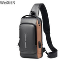 Men's USB Shoulder Bag Stylish Anti-theft Travel Organizer