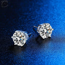 Moissanite Stud Earrings in Sterling Silver Angel LEBOA