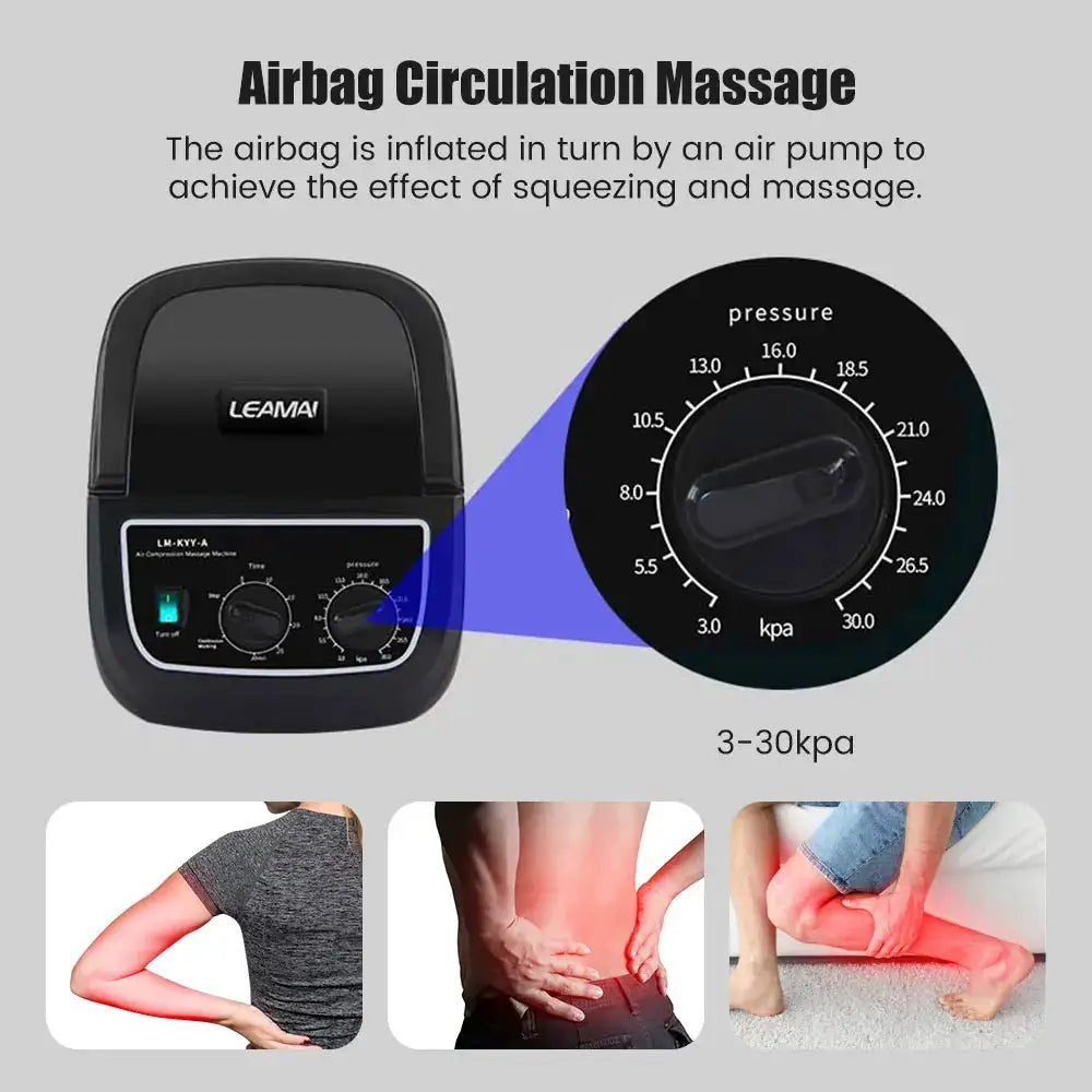Electric Leg Compression Massager Air Wave Pressure Massage Vibration Leg Arm Waist Foot Massage Tool Pneumatic Air-Wrap Relax