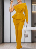 Shimmer Beaded Two-Piece Set for Vintage-Chic Style