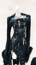 Statement Beaded Dress for Streetwear