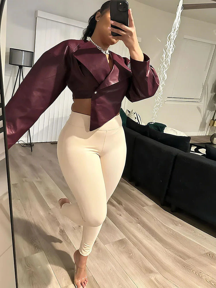 NIBBER Button Leather Jacket