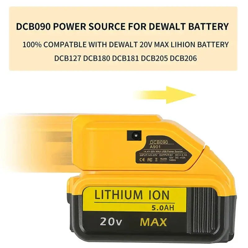 Dewalt DCB090 Battery Adapter 18V 20V External Battery